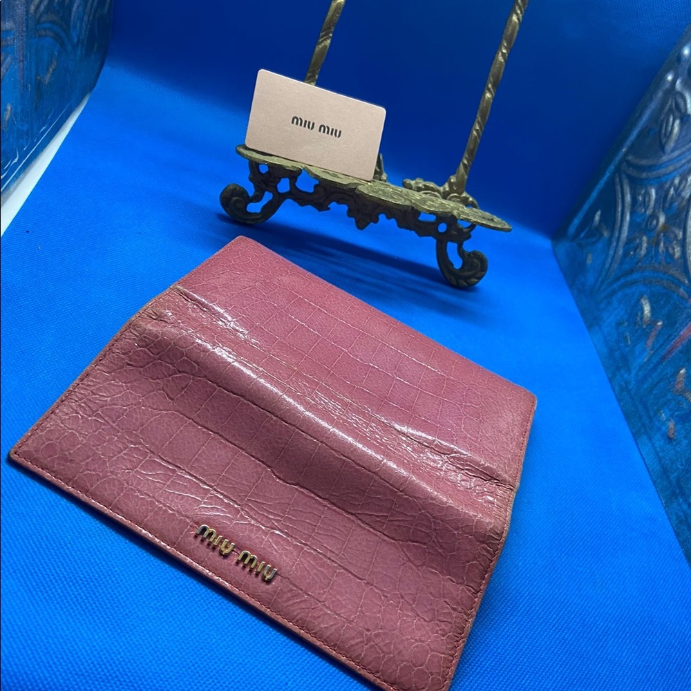 🔥❤️  Miu Miu St. Coco Lux Crocodile Embossed pink‎ Wallet